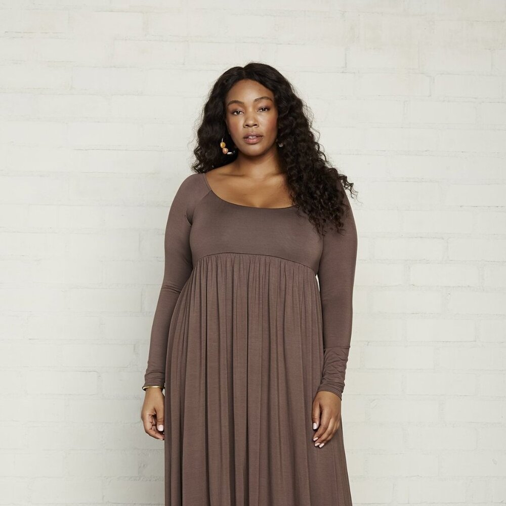 DISCONTINUED Rachel Pally ISA Maxi Dress 1X COCOA BROWN Modal